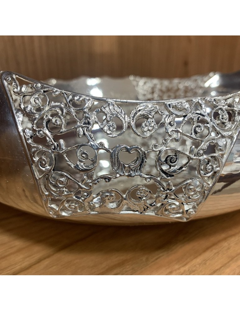 Ciotola - in Argento 800 con Decorazioni 28x21 cm - Vintage