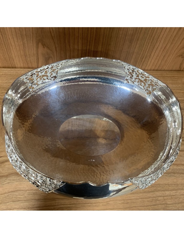 Ciotola - in Argento 800 con Decorazioni 28x21 cm - Vintage