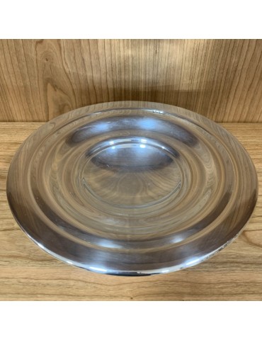 Tray - in 800 Silver Round Raised Smooth 24 cm - 0