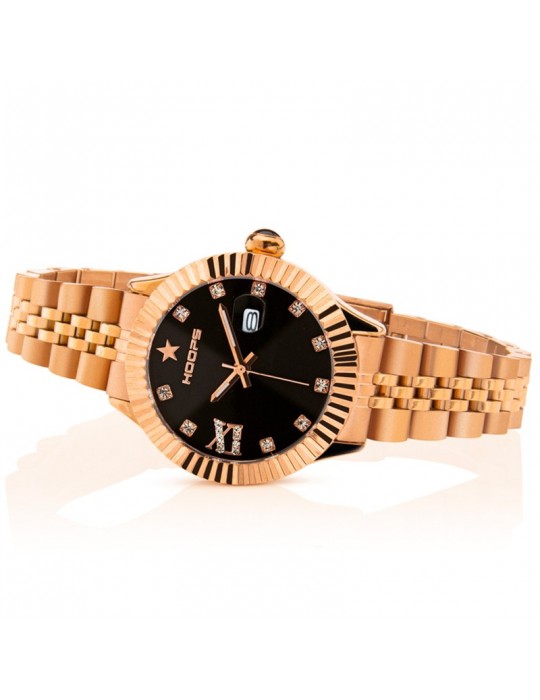 Hoops Women's New Luxury Diamonds Gold Black 30mm Watch - 0 Hoops Women's New Luxury Diamonds Gold Black 30mm Watch - 0