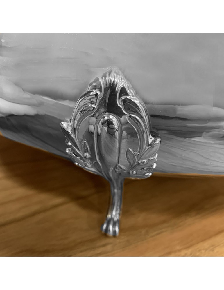 Centerpiece - in 800 Silver with Feet 29x22 cm - 0