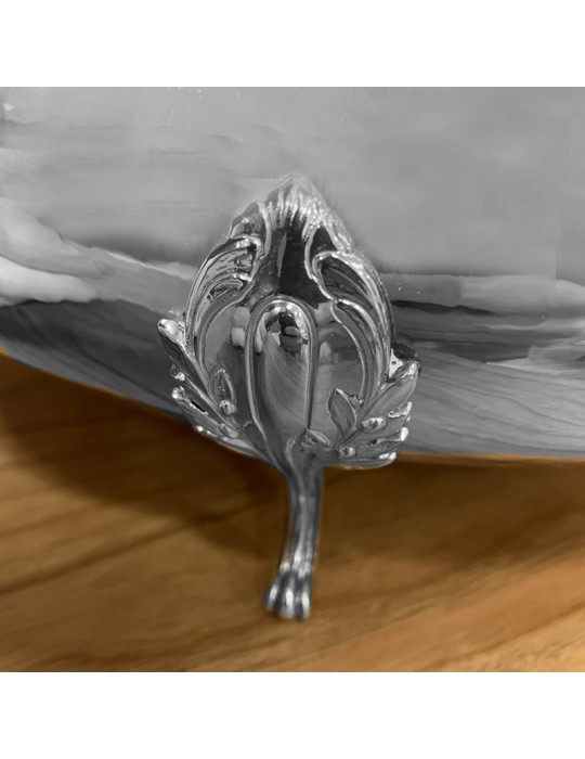Centrotavola - in Argento 800 con Piedini 29x22 cm - Vintage