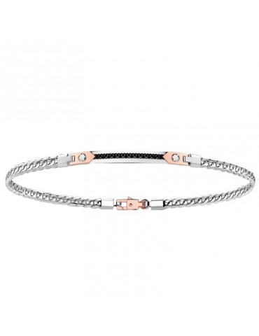 Zancan Bracelet for Men - Insignia Gold in White Gold with Black Diamonds - 0