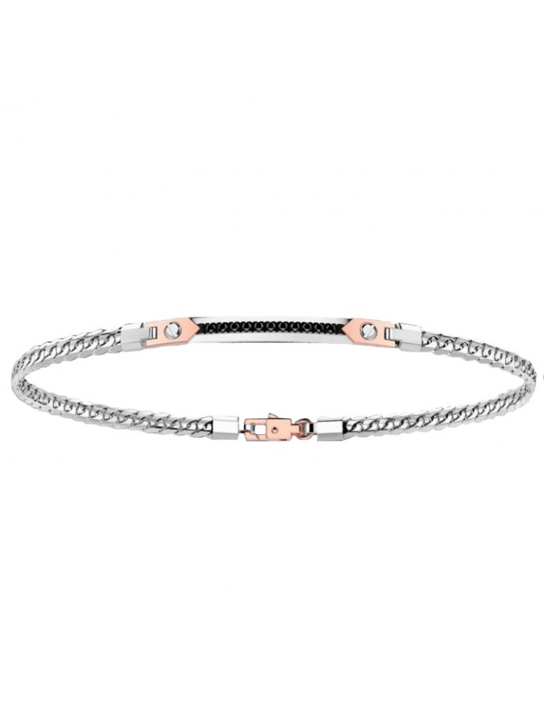 Zancan Bracelet for Men - Insignia Gold in White Gold with Black Diamonds - 0
