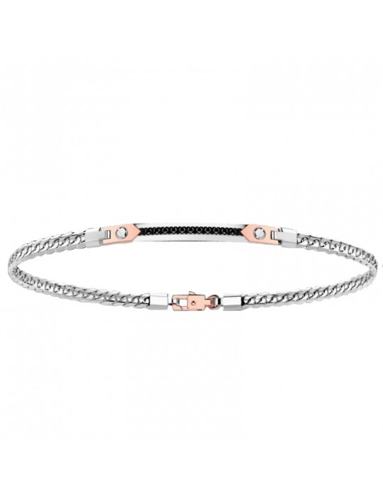 Zancan Bracelet for Men - Insignia Gold in White Gold with Black Diamonds - 0