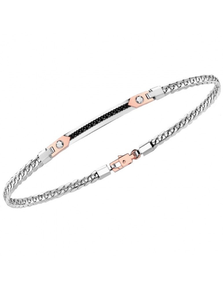 Zancan Bracelet for Men - Insignia Gold in White Gold with Black Diamonds - 0