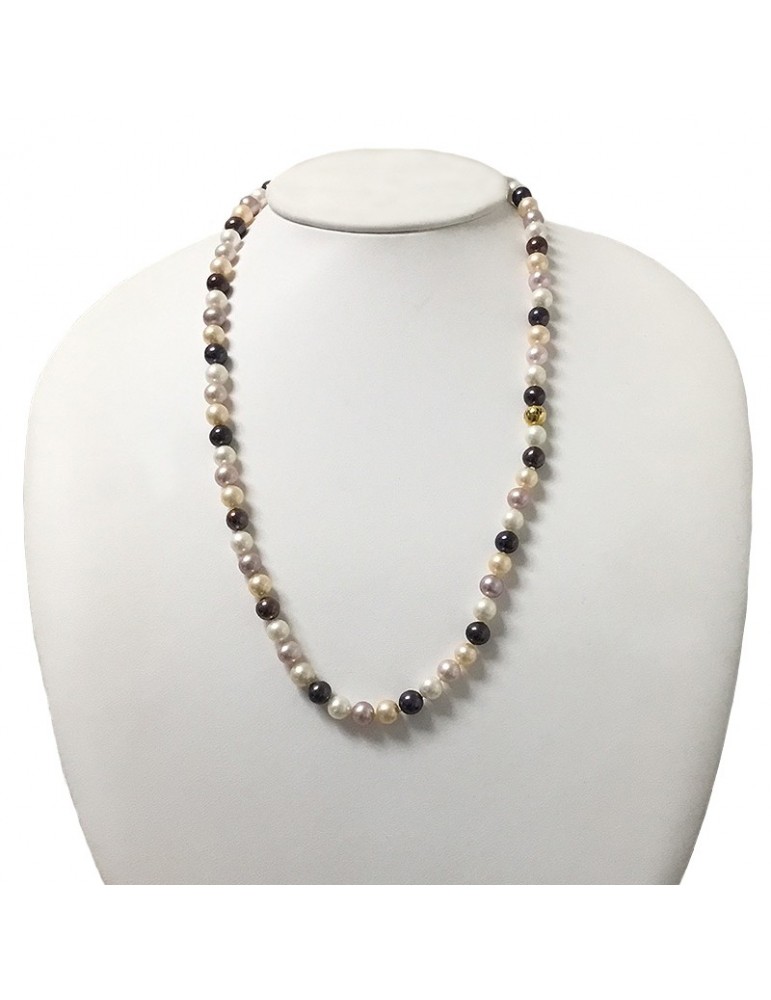 Nimei Woman's Necklace - with Multicolor Pearls 7.5-8 mm - 0