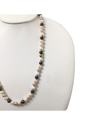 Nimei Woman's Necklace - with Multicolor Pearls 7.5-8 mm - 0 2
