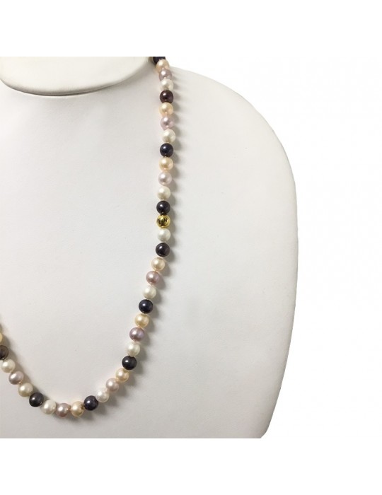 Collana Nimei Donna - con Perle Multicolor 7,5-8 mm - PCL2603