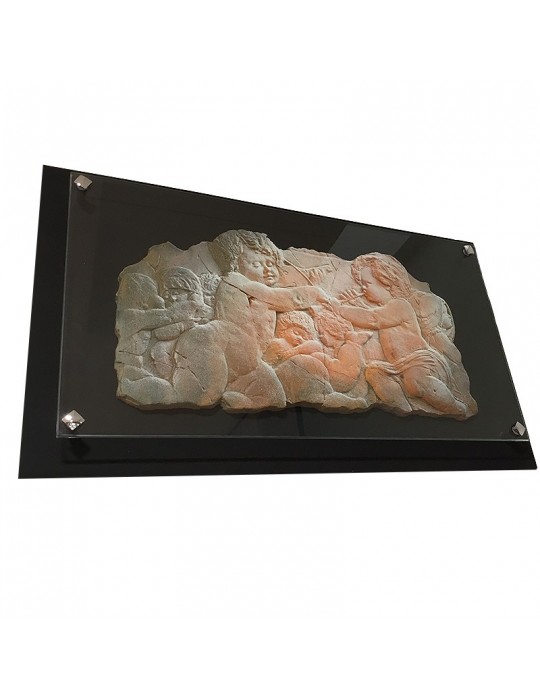Quadro Petra Amorini - Bassorilievo in Ardesia e Alabastro 31x52 cm