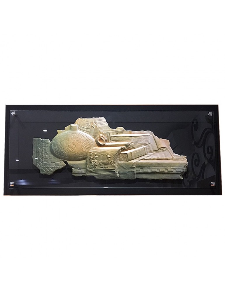 Quadro Petra L'Accademia - Bassorilievo in Ardesia e Alabastro 31x75 cm