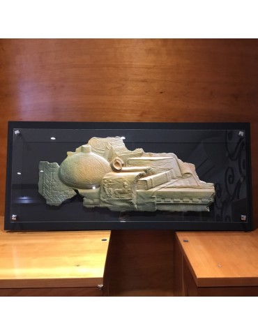 Quadro Petra L'Accademia - Bassorilievo in Ardesia e Alabastro 31x75 cm 2