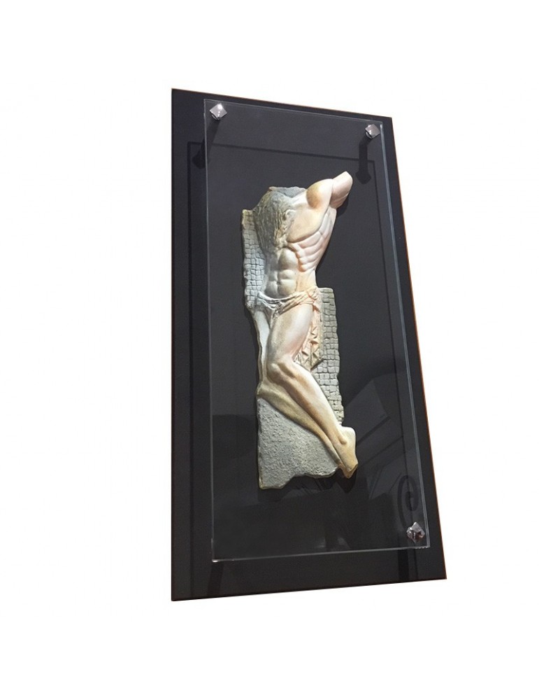 Quadro Petra Jesus - Bassorilievo in Ardesia e Alabastro 23x45 cm