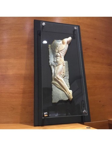 Quadro Petra Jesus - Bassorilievo in Ardesia e Alabastro 23x45 cm 2