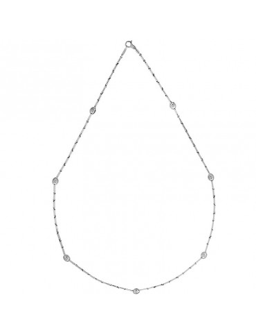 Chimento Woman's Necklace - Bamboo Diamond in 18K White Gold 42 cm - 0