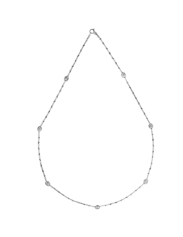 Chimento Woman's Necklace - Bamboo Diamond in 18K White Gold 42 cm - 0