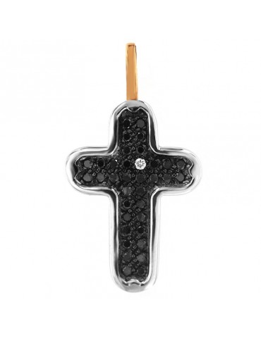Pendente Chimento Croce - Oro Bianco - Diamanti Neri - 3G02929BN7500