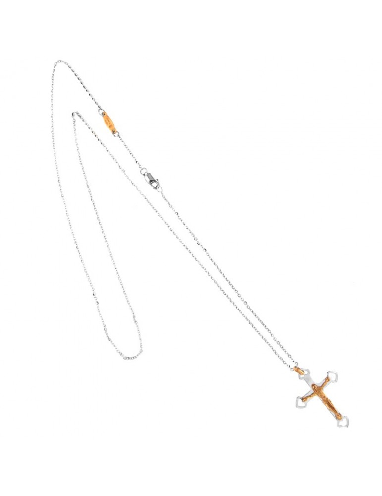 Collana Zancan - Simbolika - Oro Bianco -Pendente Crocifisso -BJC007BR
