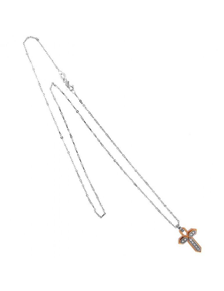 Collana Zancan - Insignia - Oro - Pendente Croce - Diamanti - EC309BR