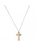 Collana Zancan - in Oro Bicolore - Pendente Croce - Diamanti - EC382RB