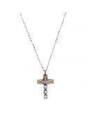Collana Zancan - Insignia in Oro Bicolore - Croce - Diamanti - EC347BR