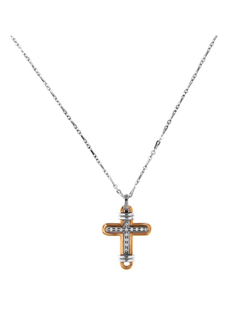 Collana Zancan - Insignia in Oro Bicolore - Pendente Croce - EC333BR