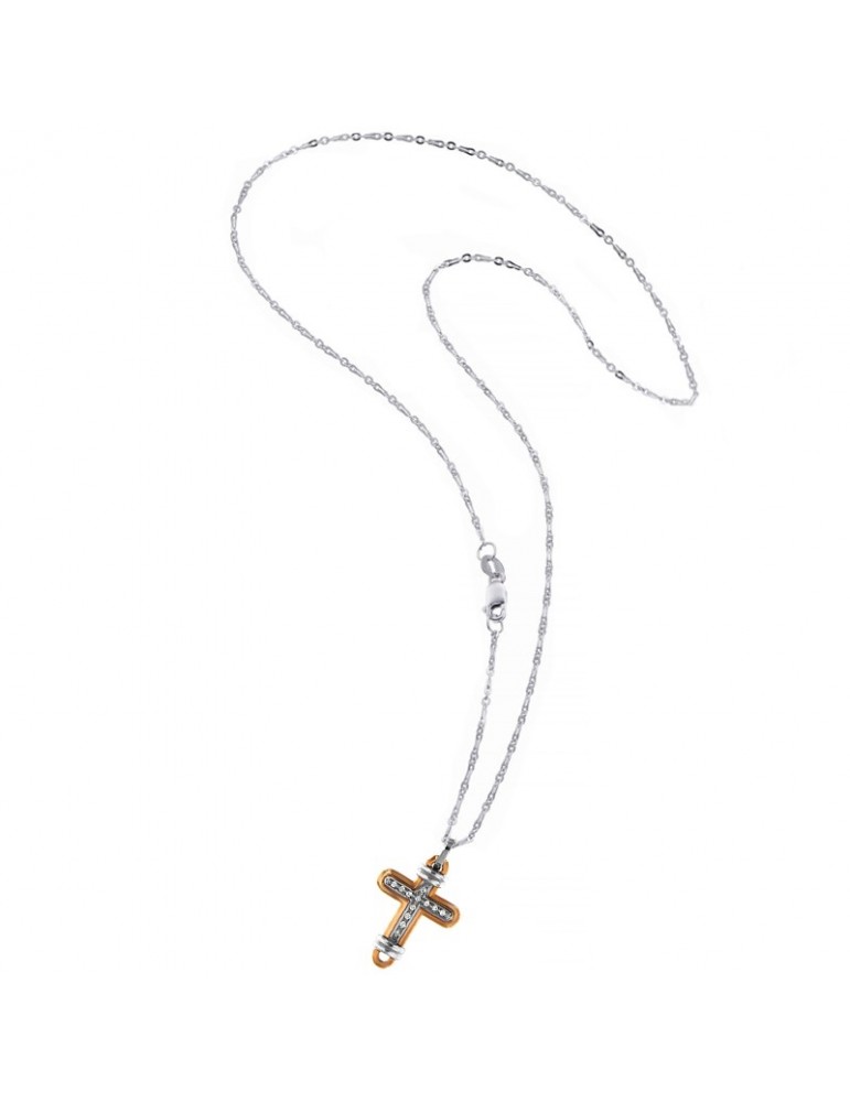 Collana Zancan - Insignia in Oro Bicolore - Pendente Croce - EC333BR
