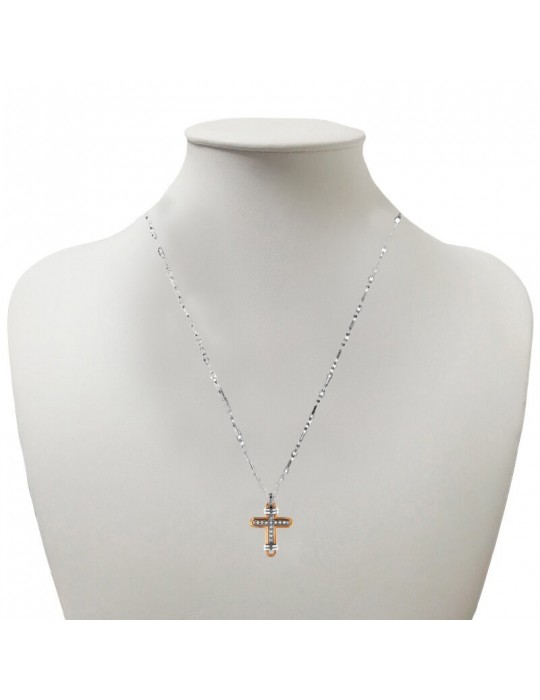Collana Zancan - Insignia in Oro Bicolore - Pendente Croce - EC333BR