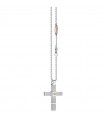Zancan Necklace for Men - White Gold Insignia with Cross Pendant and Diamonds - 0