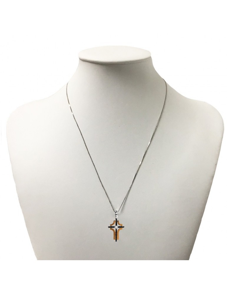 Collana Davite&Delucchi - Oro - Croce - Diamanti Naturali - CLU001185