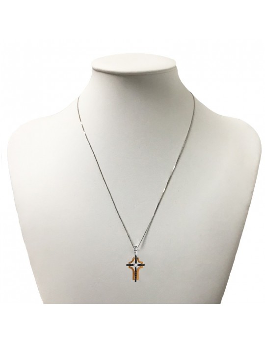 Collana Davite&Delucchi - Oro - Croce - Diamanti Naturali - CLU001185