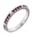 Picca Woman's Ring - Eternity in White Gold with Natural Diamonds and Rubies - 0