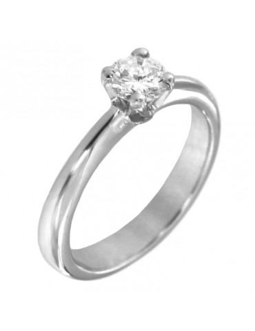 Picca Woman's Solitaire Ring - in White Gold with Natural Diamond - 0